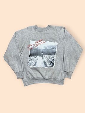 Vintage Bruce Springsteen 1980s Crewneck Sweatshirt Large Gray Vtg 80s The Boss